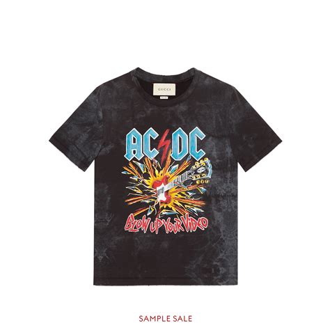 gucci ac dc print tie-dye t-shirt|Gucci t shirt sale.